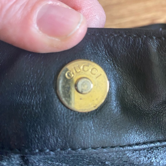 Vintage Black Gucci purse w/ Bamboo Handles - Picture 8 of 13